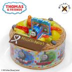 アレルギー対応 卵不使用 キャラデコお祝いケーキ きかんしゃトーマス 生チョコクリームショートケーキ 5号 15cm cd-thomas-choco-noegg 1