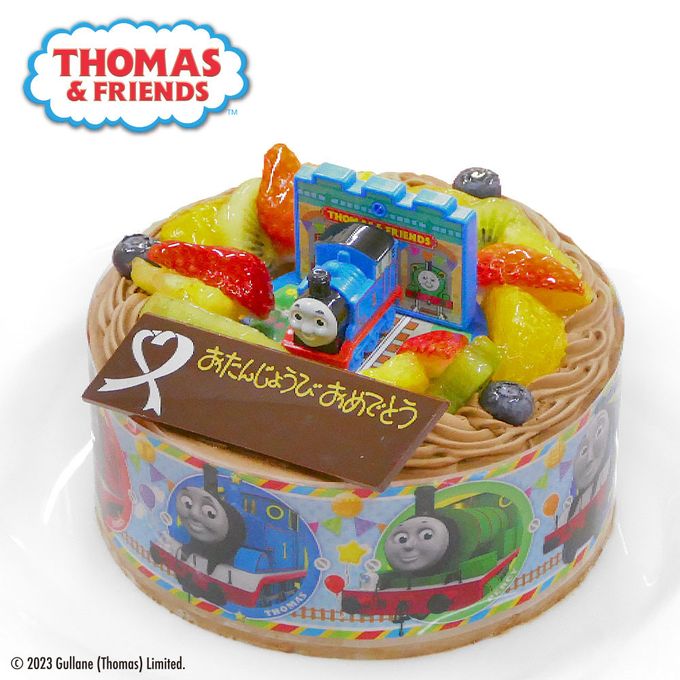 キャラデコお祝いケーキきかんしゃトーマス 生チョコクリームショートケーキ 5号 15cm cd-thomas-choco 1