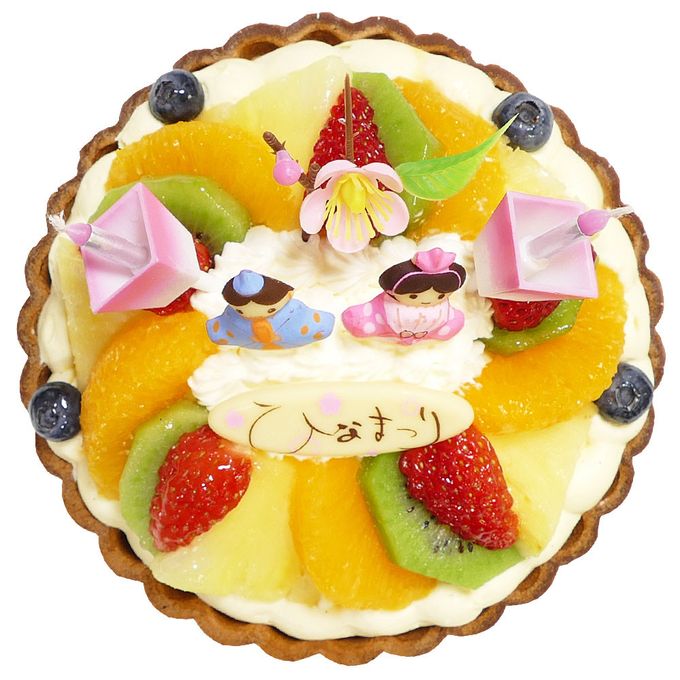 ひな祭りケーキ フルーツタルト 4号 12cm tart-4-hina 3