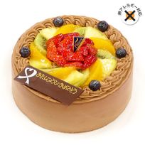 アレルギー対応 卵不使用 フレッシュフルーツ乗せ生チョコクリームショートケーキ 5号 15cm choco-5-noegg