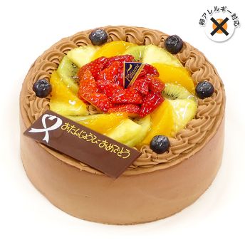 卵不使用 フレッシュフルーツ乗せ生チョコクリームショートケーキ