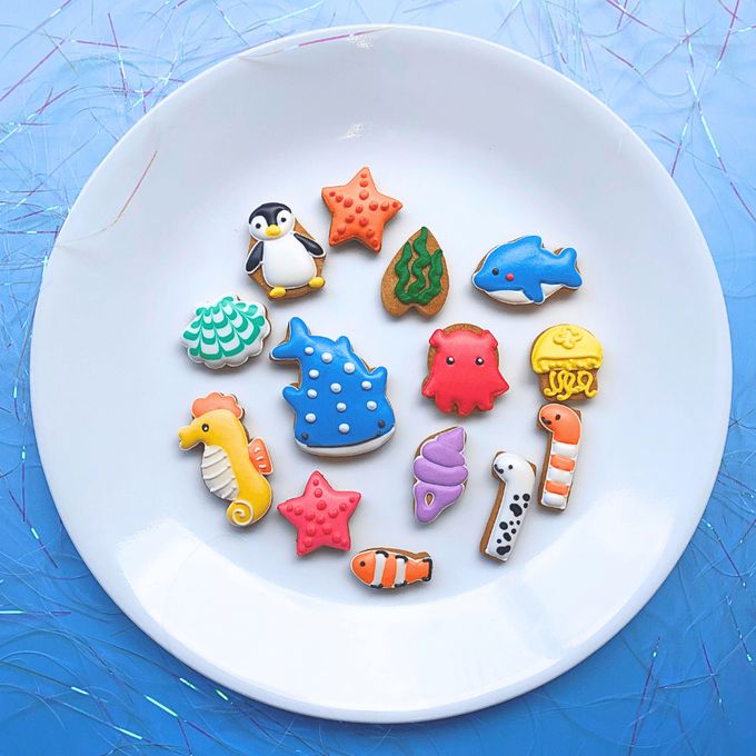 ※リボンラッピング付き【水族館DX ver】カラフルで可愛いアイシングクッキー缶 2