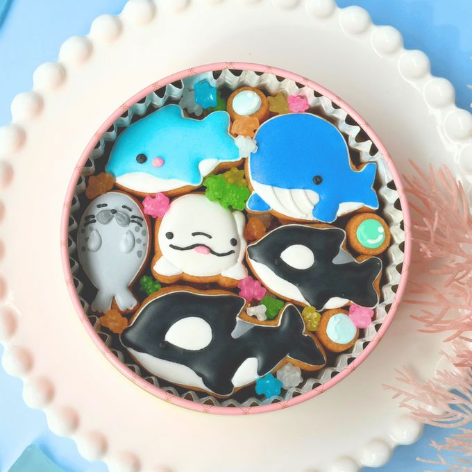 海獣ver★カラフルで可愛い★アイシングクッキー＆ザクザククッキー缶 1