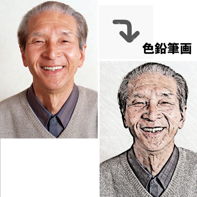 表彰状ケーキ（感謝状や還暦祝いケーキ等も）画像とメッセージ両方入れられる【送られてきた画像を色鉛筆画に編集できます】(追加料金なし） 表彰状の枠付き写真ケーキ   10cm×13cm  4