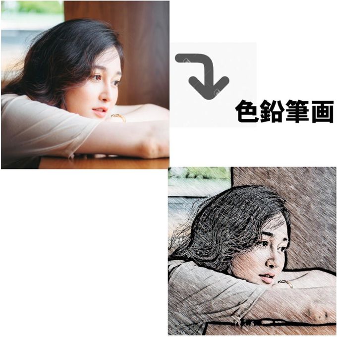 写真ケーキ丸形生クリーム 7号【送られてきた画像を色鉛筆画に編集できます】 21cm 3