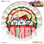 【限定キラキラ缶バッジ付き】Xmasプリケーキ2025（ネコのプレゼント）【特典缶バッジ付き】[にゃんこ大戦争]5号 15cm 1