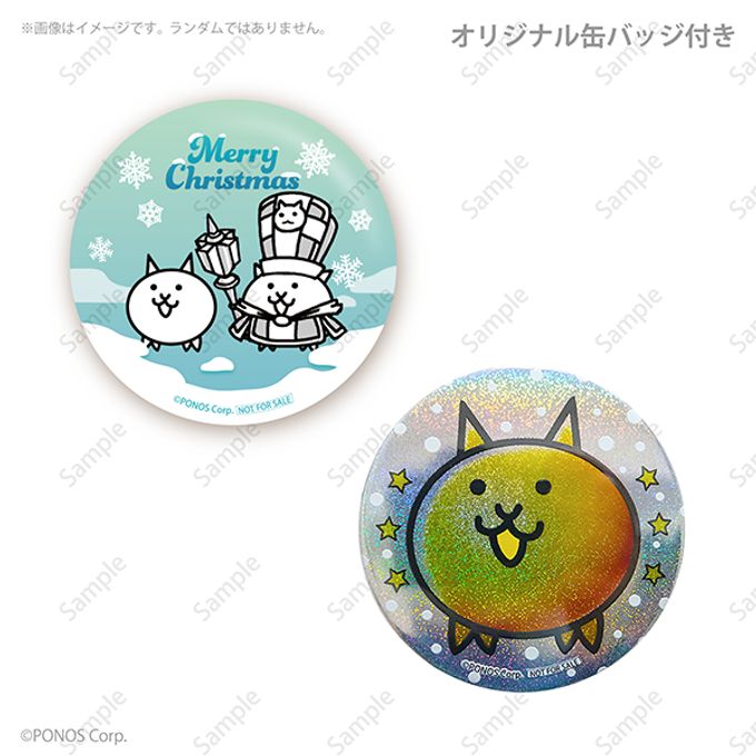 【限定キラキラ缶バッジ付き】Xmasプリケーキ2025（ねこ僧侶＆ネコ）【特典缶バッジ付き】[にゃんこ大戦争]5号 15cm 3