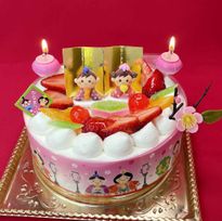 ひな祭りケーキ 生クリーム5号 豪華リース飾り 苺ショートケーキ ひなケーキ 雛祭りケーキ 雛ケーキ 