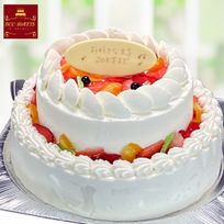 大型 誕生日ケーキ 2段（7号と5号）N0.1651 /バースデーケーキ、ウエディングケーキ、パーティーケーキ