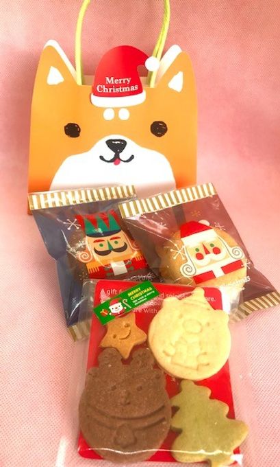 クリスマスお菓子アソ－ト(３袋[くま、ねこ、いぬ］セット)［米粉ドーナツ(プレ‐ン、ココア)各１個、 お米のクッキー）×３Bags]卵、乳、小麦不使用）2025クリスマス 3