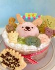 ぼくのわたしの☆たのしいどうぶつえん【選べるケーキトップ♪(うさぎいちごムース、くまプリンムース)】(チョコ)４号 1