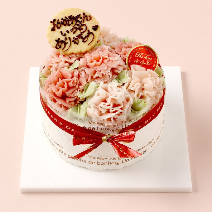 【卵、乳、小麦、アーモンド不使用】カーネーションの白いケーキ ５号 1５cm  1