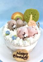 なかよしくまちゃん★ぷぅとぴぃのおひるね【虹のなかで】(白いふんわりデコ)5号