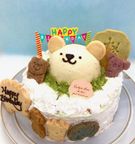 ぼくのわたしの☆たのしいどうぶつえん【選べるケーキトップ♪(うさぎいちごムース、くまプリンムース)】(白いふんわりデコ)４号 2