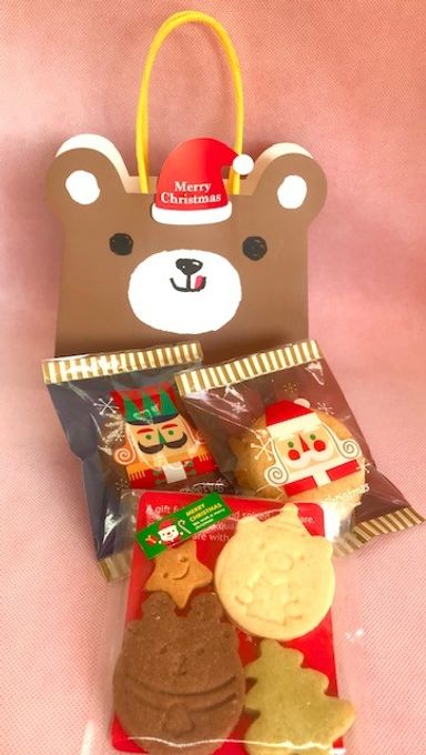 クリスマスお菓子アソ－ト(３袋[くま、ねこ、いぬ］セット)［米粉ドーナツ(プレ‐ン、ココア)各１個、 お米のクッキー）×３Bags]卵、乳、小麦不使用）2025クリスマス 2