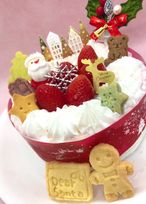 ★～サンタさんへ★ 米粉の白いクリスマス 5号 (15cm)[卵、乳、小麦不使用]※いちごはついておりません、お好きなフルーツ等のせてお召し上がりくださいませ