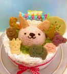 ぼくのわたしの☆たのしいどうぶつえん【選べるケーキトップ♪(うさぎいちごムース、くまプリンムース)】(白いふんわりデコ)４号 1