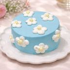 お花柄ケーキ水色4号 1