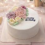 パステルローズフラワーケーキ4号 1