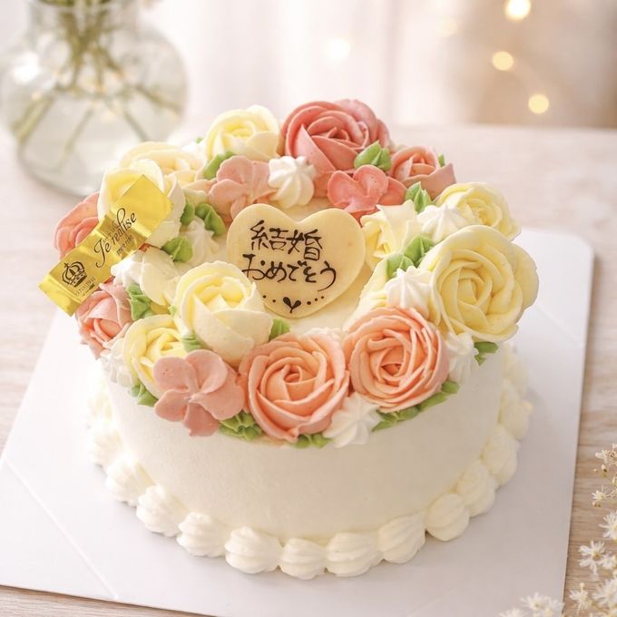 パステルローズフラワーリース4号 1