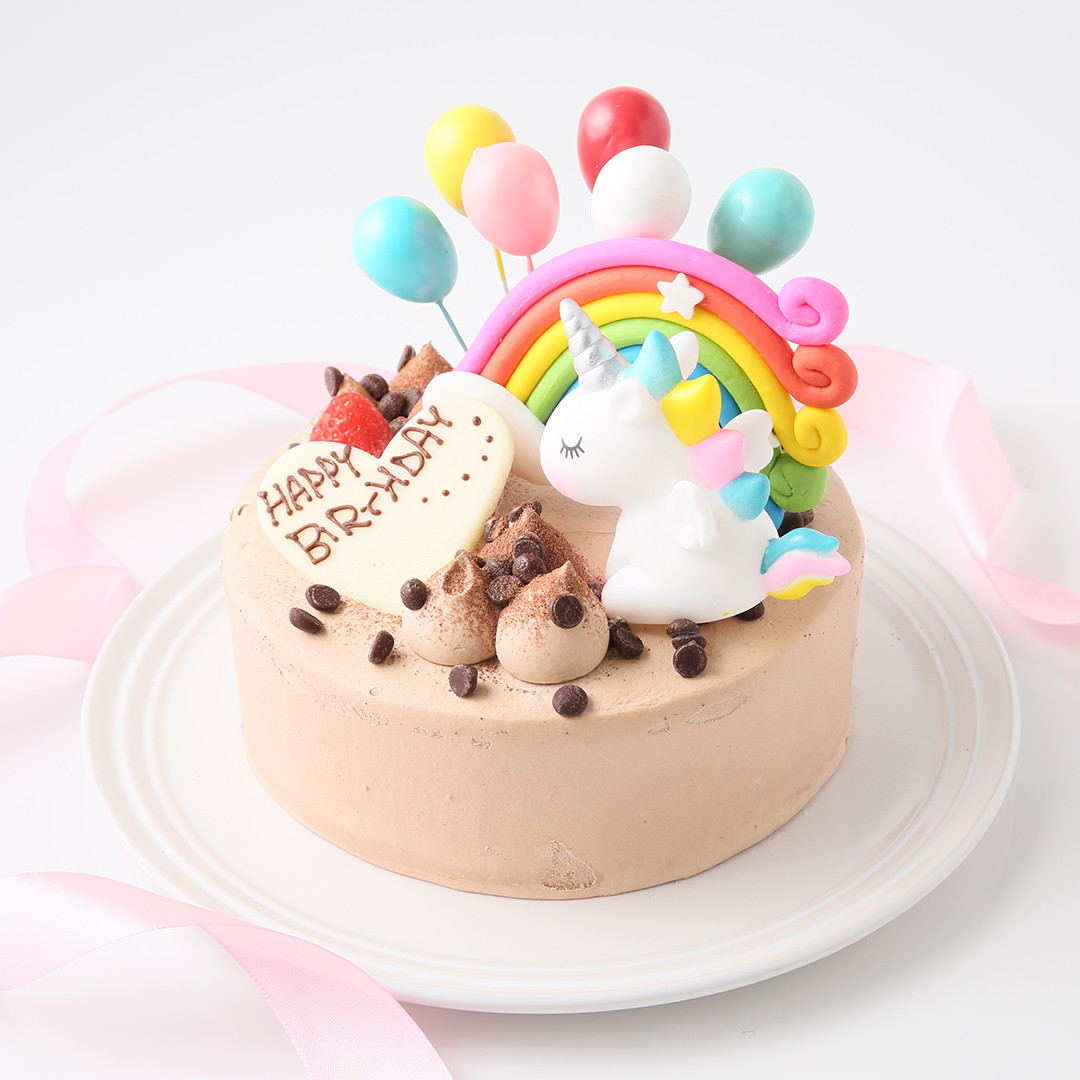 バルーン ユニコーンチョコケーキ(^^♪ 5号（カラーズ） | Cake.jp