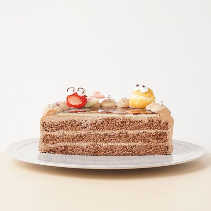お祝いのケーキに写真を添えて(^O^)／ フォト 写真 チョコレートケーキ 4号 4