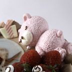 クマさんといちごの写真ケーキ(^^♪ チョコ生クリーム 5号 4
