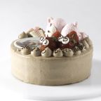 クマさんといちごの写真ケーキ(^^♪ チョコ生クリーム 6号 3