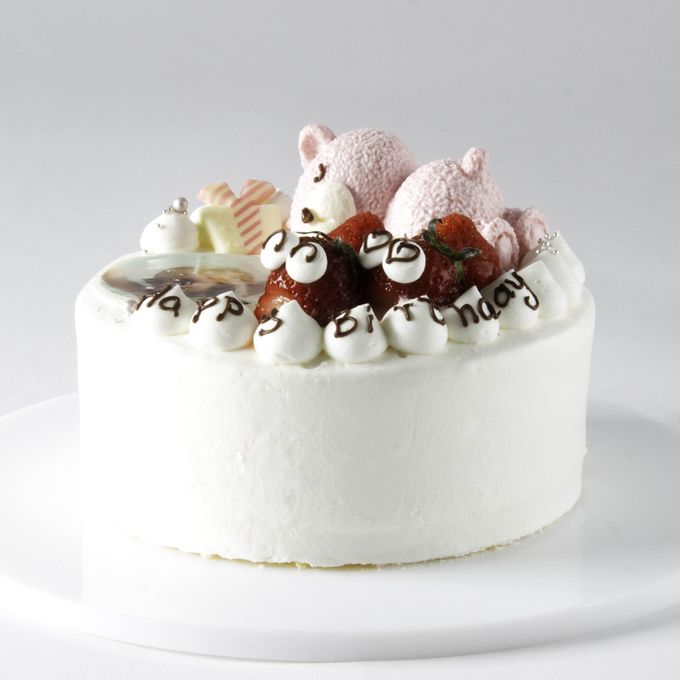 クマさんといちごの写真ケーキ(^^♪ 生クリーム 5号 3