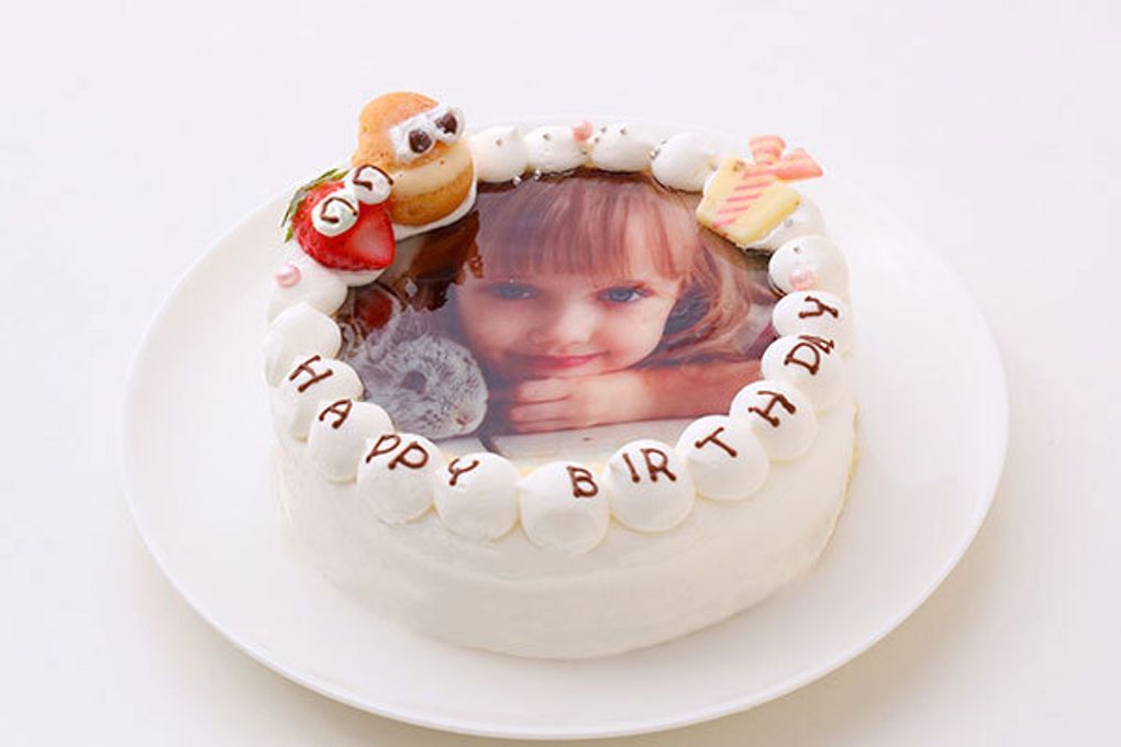 お祝いのケーキに写真を添えて(^O^)／ フォト 写真 ケーキ 3号 2