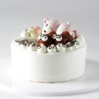 クマさんといちごの写真ケーキ(^^♪ 生クリーム 6号 3