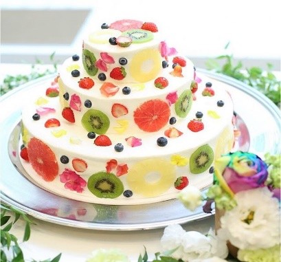 断面フルーツ3段ウェディングケーキ（株式会社Cake.jp） | Cake.jp