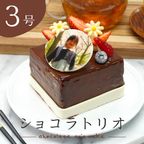 写真ケーキ ショコラトリオ 3号 8cmx9cm【パティスリーレコロレ】 1