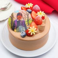 苺の生チョコショートケーキ 写真ケーキ プレミアムショートショコラ 6号 18cm