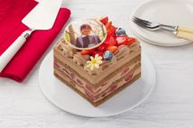 写真ケーキ イチゴいっぱいチョコショート 3号 8cmx9cm 1