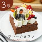 写真ケーキ ガトーショコラ 3号 8cm×9cm 1
