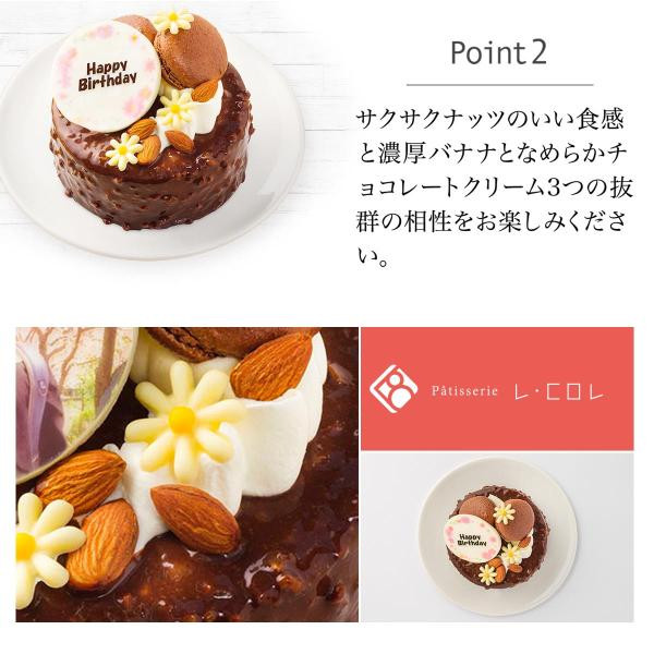 写真ケーキ ショコラバナーヌ 4号 12cm（パティスリーレコロレ） | Cake.jp