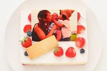 低糖質ケーキ 写真ケーキ レアチーズ 13.5×11cm 4.5号  3