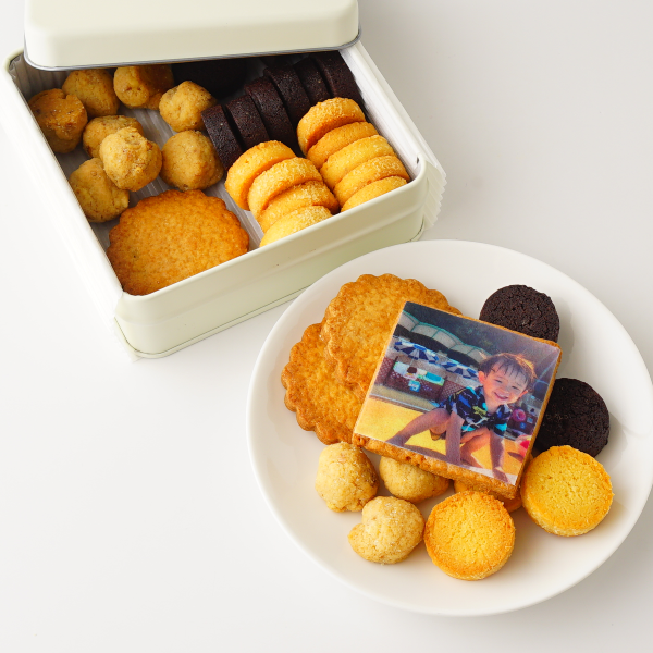 グルテンフリー！低糖質クッキー缶 オリジナル写真クッキー お歳暮2023 2