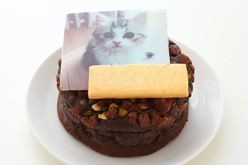 写真ケーキ ナッツたっぷり しっとりガトーショコラ 4号 12cm 3