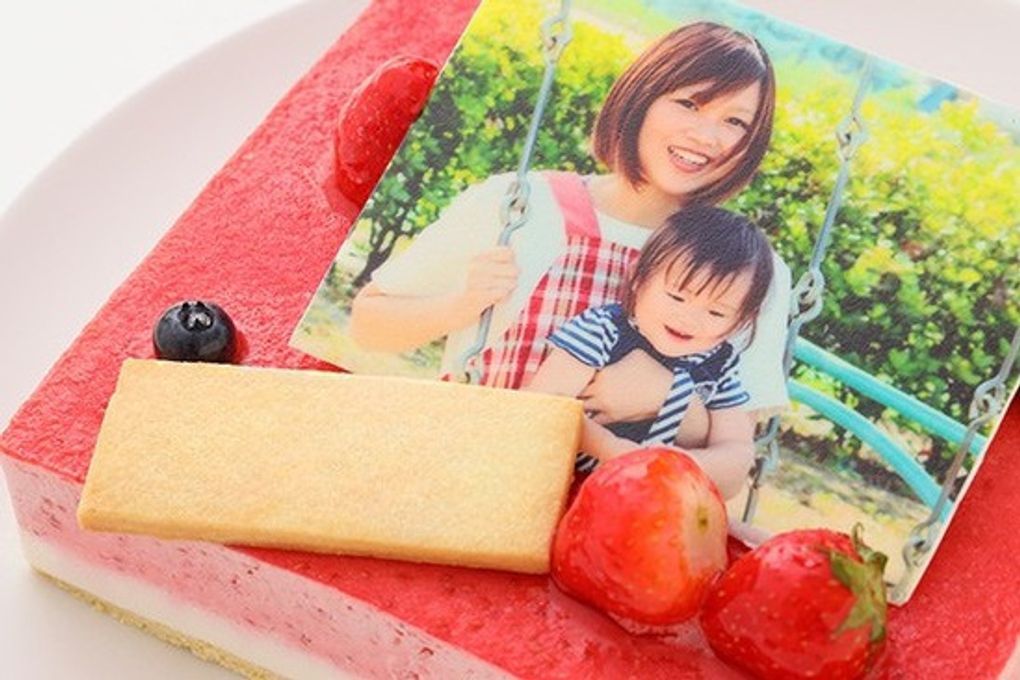 低糖質ケーキ 写真ケーキ 苺ココナッツ 13.5×11cm 4.5号  5
