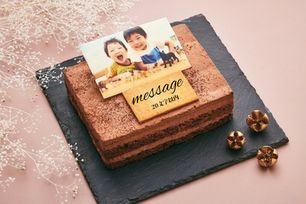 低糖質ケーキ 砂糖不使用！ 写真ケーキ ムースショコラ 13.5×11cm 4.5号