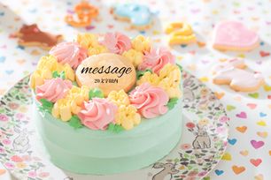 お花畑デコレーション バタークリームケーキ 4号 12cm