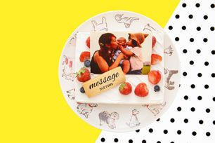 低糖質ケーキ 写真ケーキ レアチーズ 17×13.5cm 5.5号