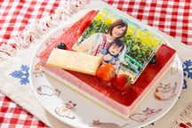 低糖質ケーキ 写真ケーキ 苺ココナッツ 17×13.5cm 5.5号 1