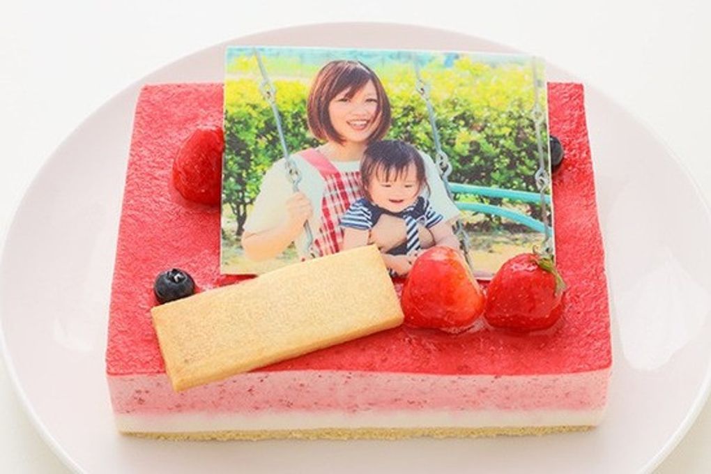低糖質ケーキ 写真ケーキ 苺ココナッツ 17×13.5cm 5.5号 2