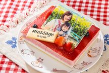 低糖質ケーキ 写真ケーキ 苺ココナッツ 18×17cm 6.5号 1