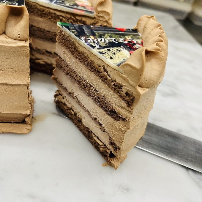 写真ケーキフリル絞りチョコ 4号 12cm 6