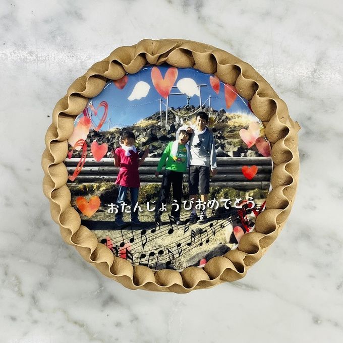 写真ケーキフリル絞りチョコ 4号 12cm 1