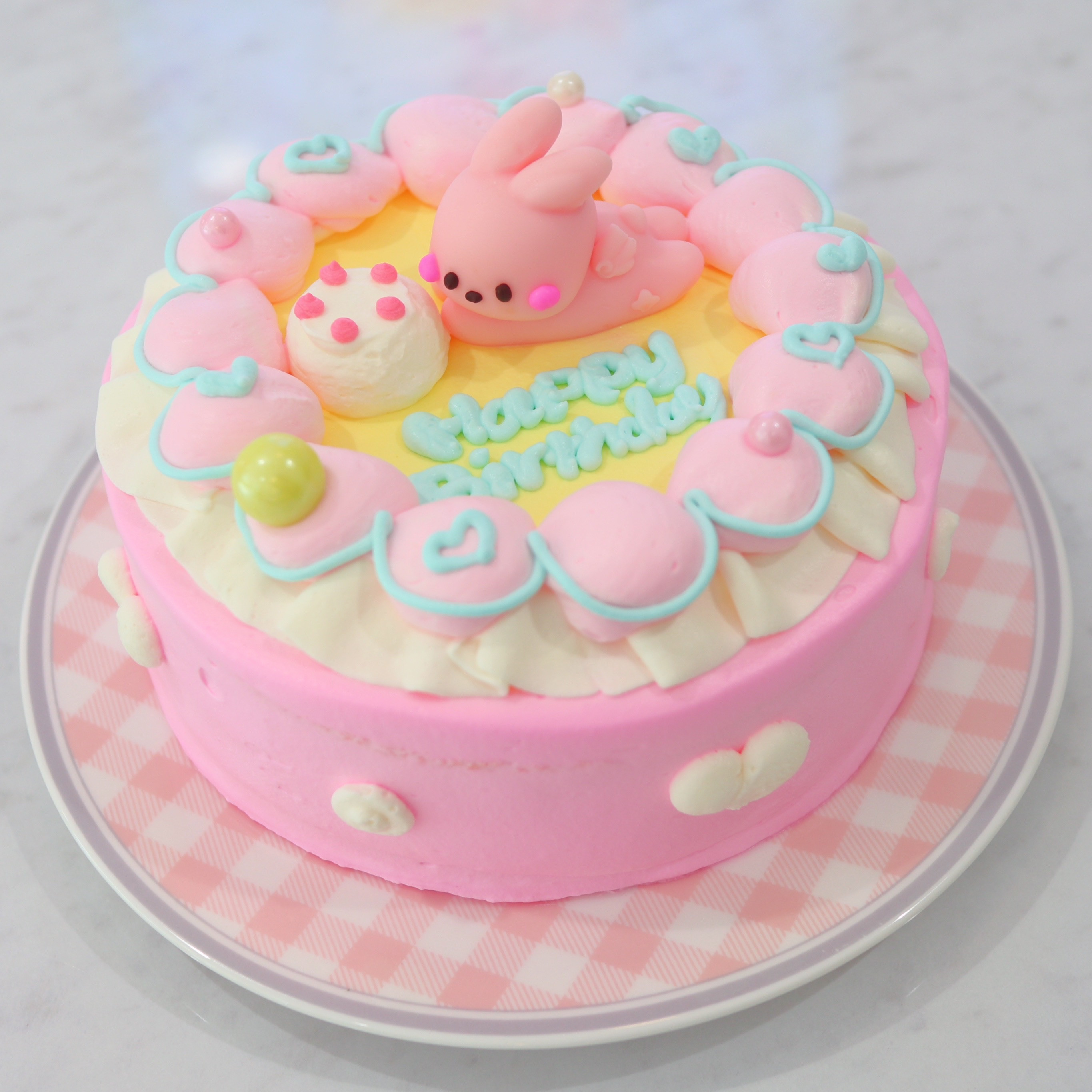 うさちゃん天使のセンイルケーキ 5号（Milkymoco） | Cake.jp